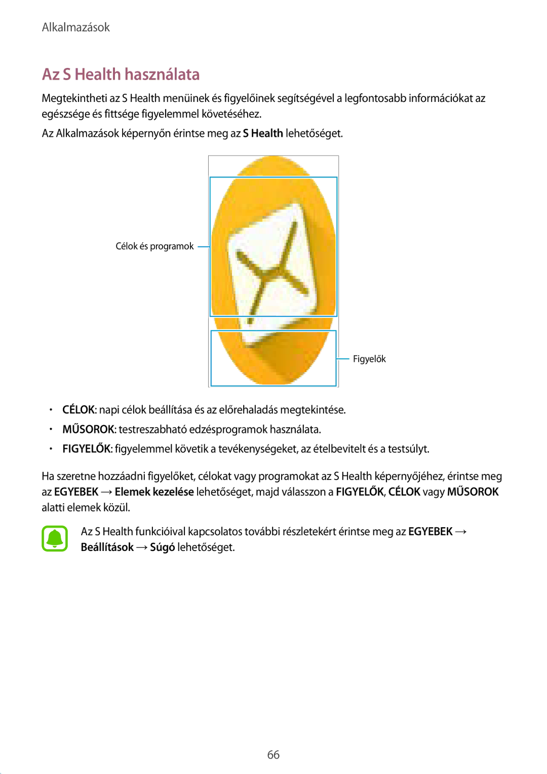 Samsung SM-A510FZWAXEH, SM-A510FZDAXEH, SM-A510FZKAXEH manual Az S Health használata 