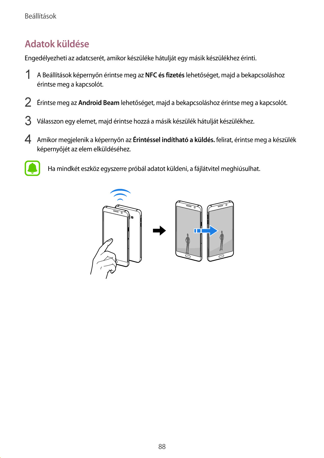 Samsung SM-A510FZDAXEH, SM-A510FZWAXEH, SM-A510FZKAXEH manual Adatok küldése 