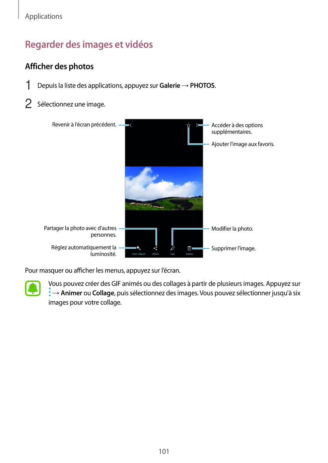 Samsung SM-A520FZDAXEF, SM-A520FZBAXEF, SM-A520FZKAXEF, SM-A520FZIAXEF Regarder des images et vidéos, Afficher des photos 