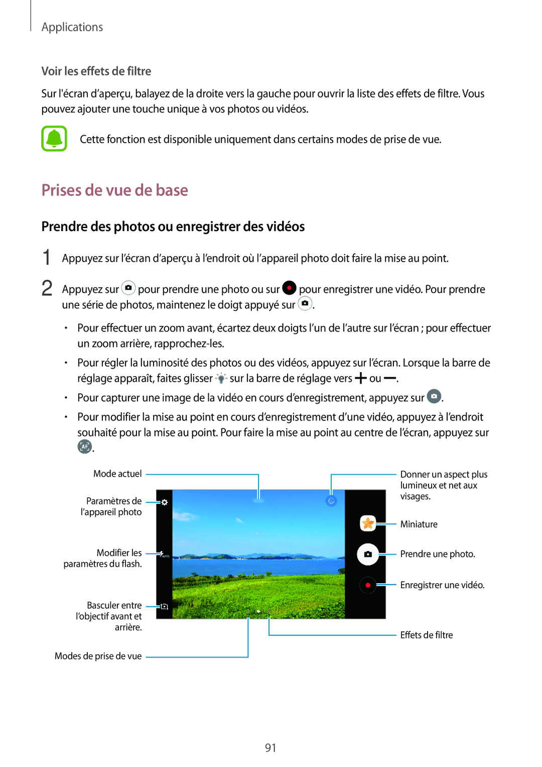 Samsung SM-A520FZIAXEF, SM-A520FZBAXEF, SM-A520FZDAXEF Prises de vue de base, Prendre des photos ou enregistrer des vidéos 