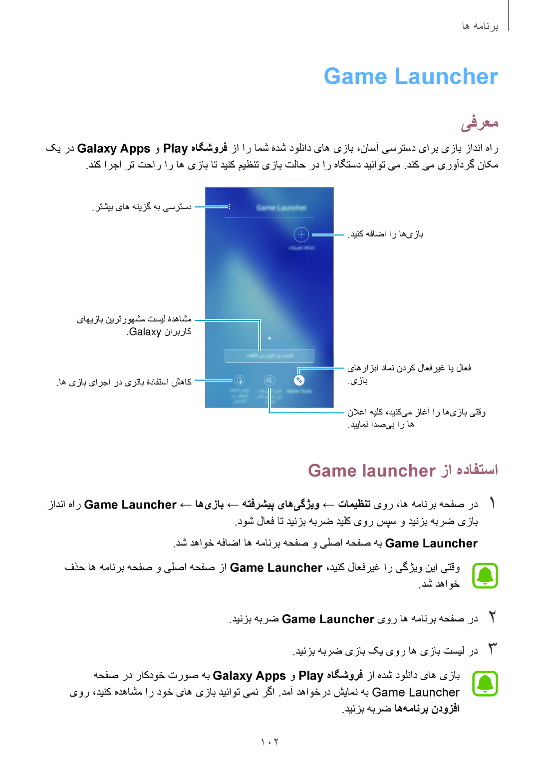 Samsung SM-A720FZBDKSA, SM-A520FZBDKSA, SM-A520FZIDKSA Game Launcher, Game launcher زا هدافتسا, دینزب هبرض اه‌همانرب ندوزفا 