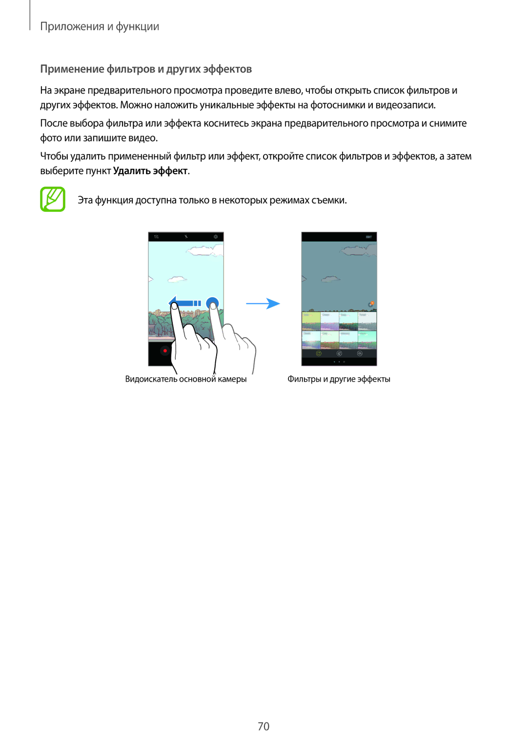 Samsung SM-A720FZKDSER, SM-A520FZBDSER, SM-A320FZKDSER, SM-A520FZDDSER, SM-A720FZBDSER Применение фильтров и других эффектов 