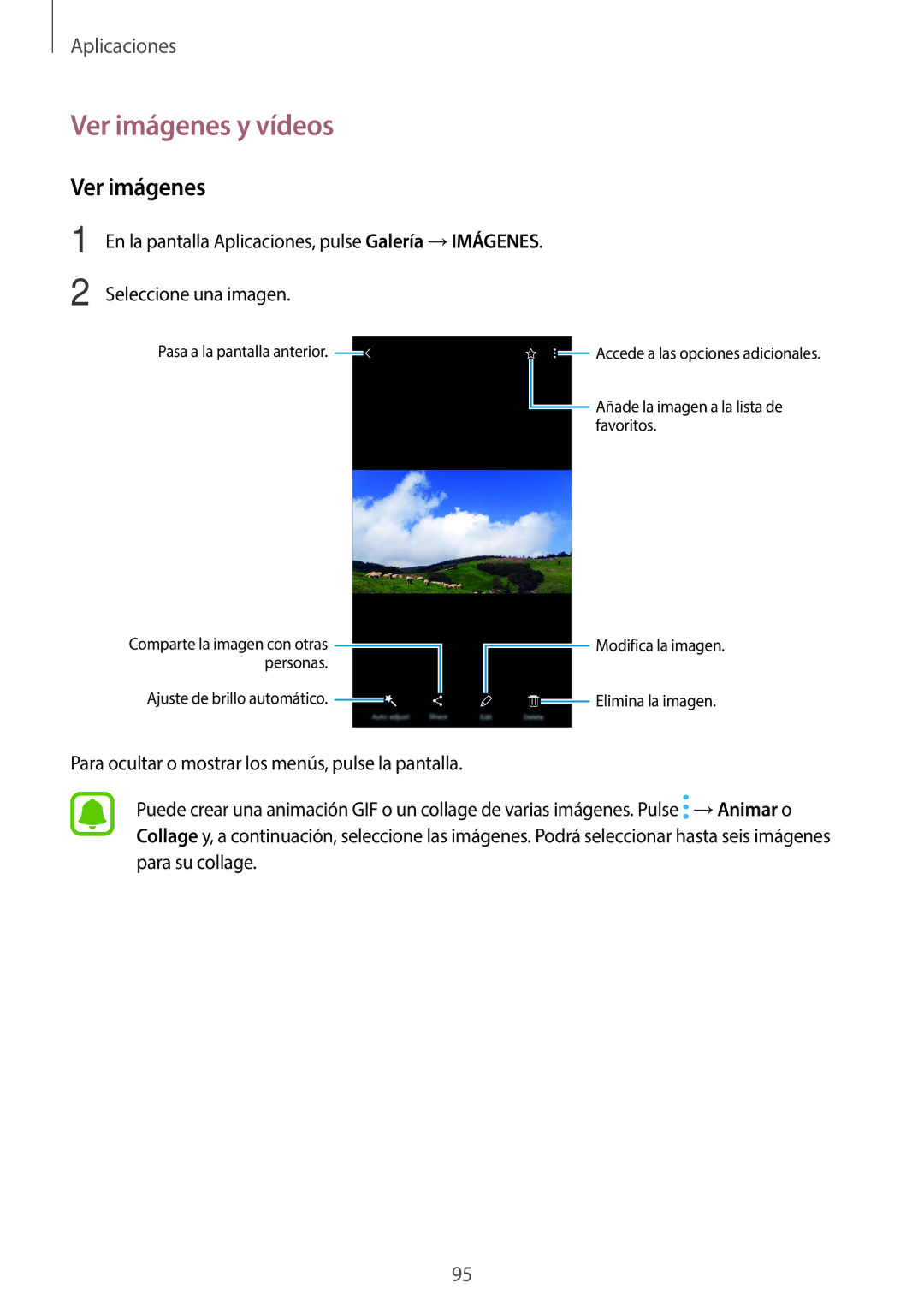 Samsung SM-A520FZBAPHE, SM-A520FZDAPHE, SM-A520FZKAPHE, SM-A520FZIAPHE manual Ver imágenes y vídeos 