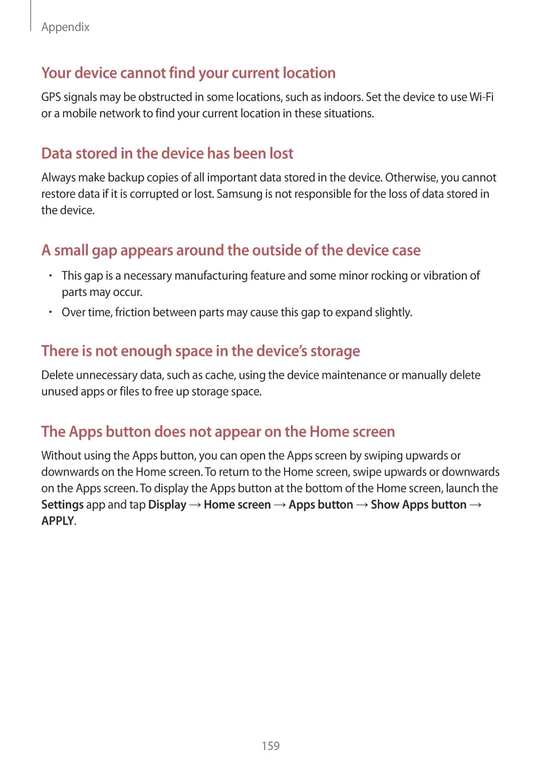 Samsung SM-A520FZBDXXV, SM-A520FZIADBT, SM-A520FZBADBT, SM-A320FZDNDBT manual Your device cannot find your current location 