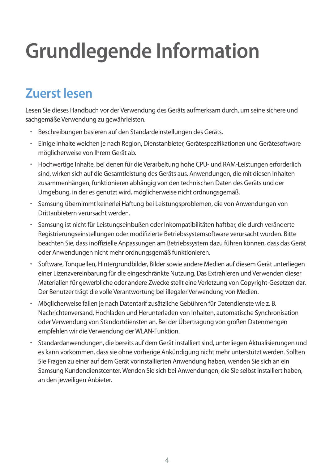 Samsung SM-A320FZKNDBT, SM-A520FZIADBT, SM-A520FZBADBT, SM-A320FZDNDBT, SM-A520FZKADBT Grundlegende Information, Zuerst lesen 