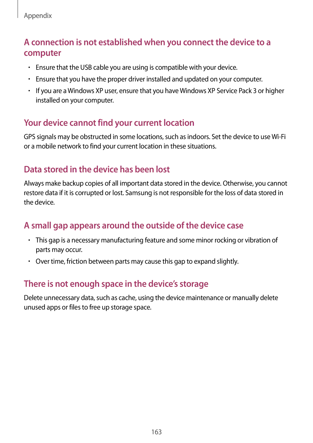 Samsung SM-A520FZIABGL, SM-A520FZIADBT, SM-A520FZBADBT, SM-A520FZKADBT manual Your device cannot find your current location 