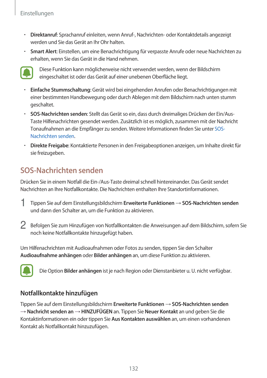 Samsung SM-A520FZIADBT, SM-A520FZBADBT, SM-A520FZKADBT, SM-A520FZDADBT SOS-Nachrichten senden, Notfallkontakte hinzufügen 