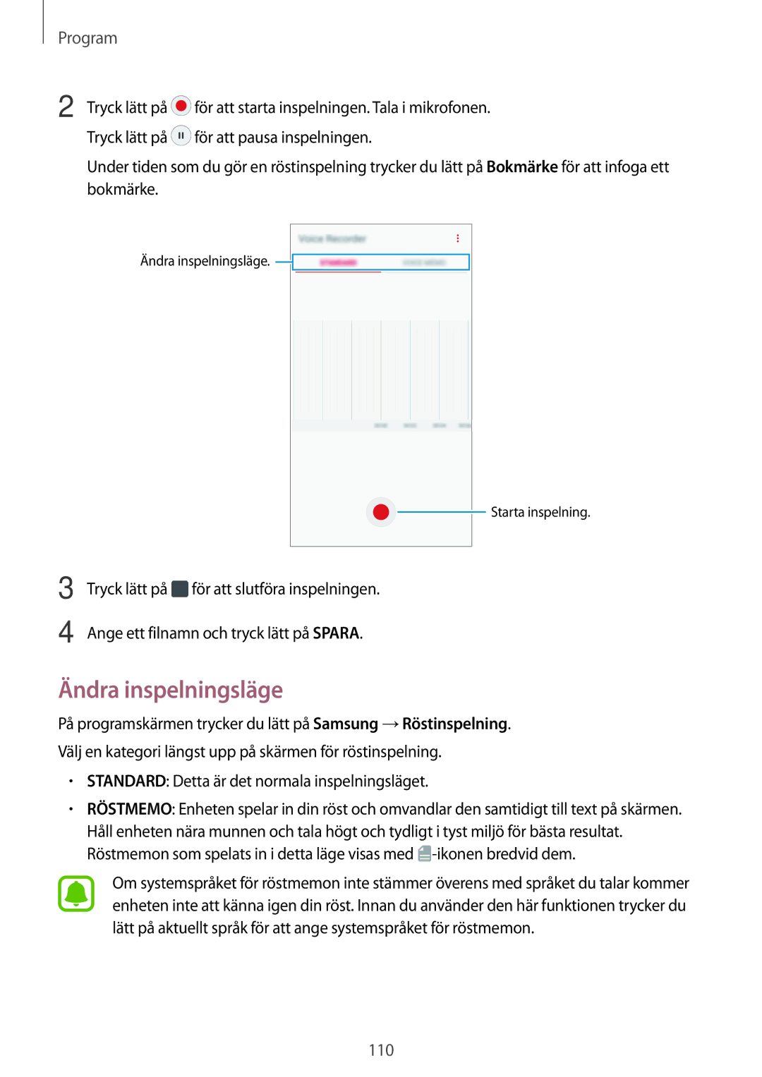 Samsung SM-A520FZKANEE, SM-A520FZIANEE, SM-A520FZDANEE manual Ändra inspelningsläge 