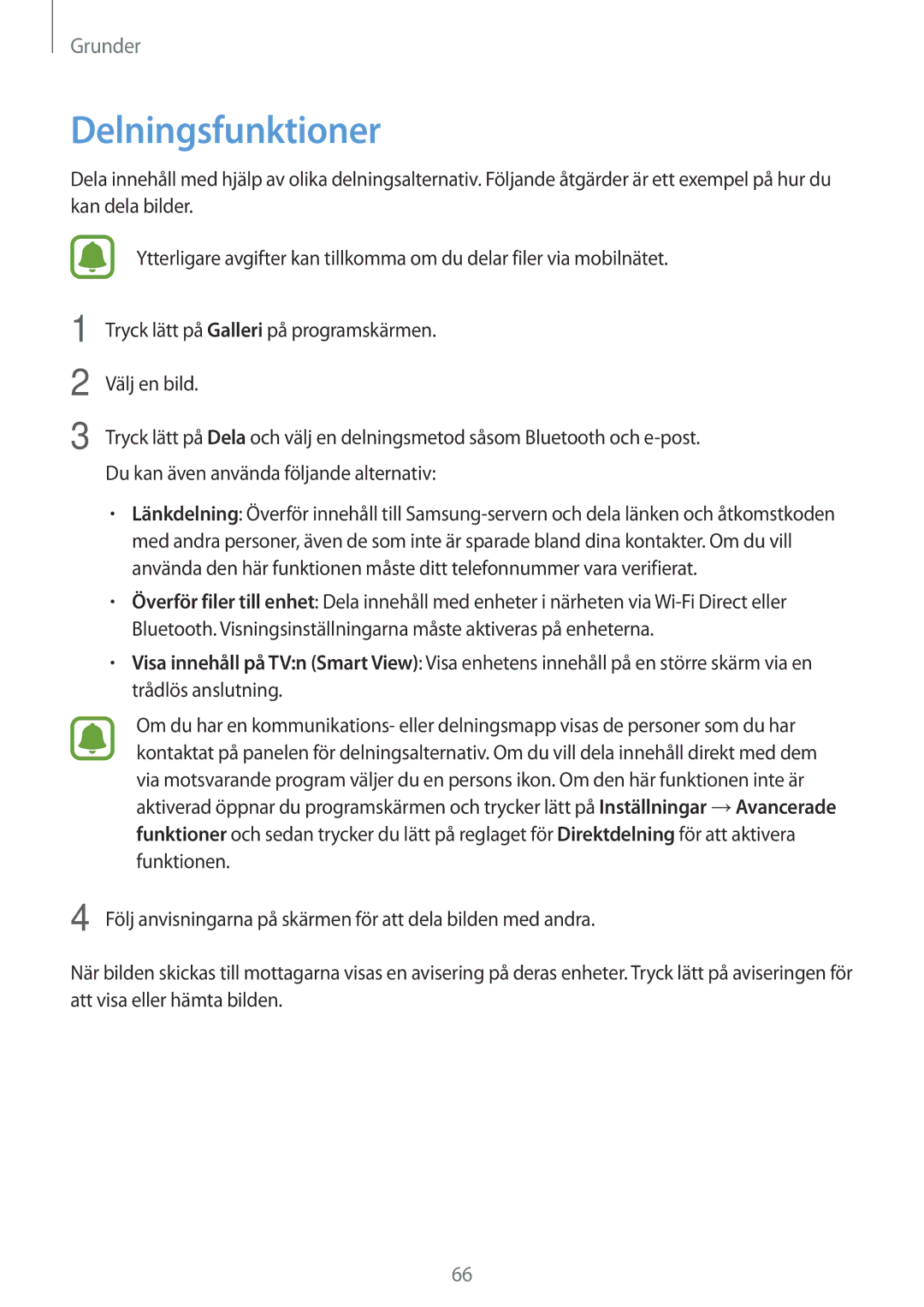 Samsung SM-A520FZIANEE, SM-A520FZDANEE, SM-A520FZKANEE manual Delningsfunktioner 