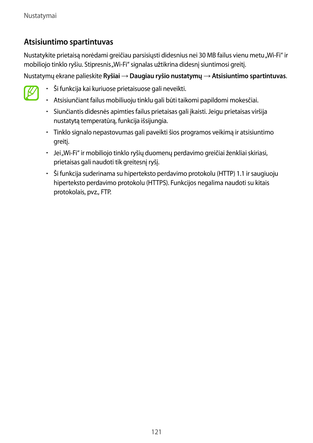 Samsung SM-A320FZKNSEB, SM-A520FZIASEB, SM-A320FZINSEB, SM-A520FZDASEB, SM-A320FZDNSEB manual Atsisiuntimo spartintuvas 