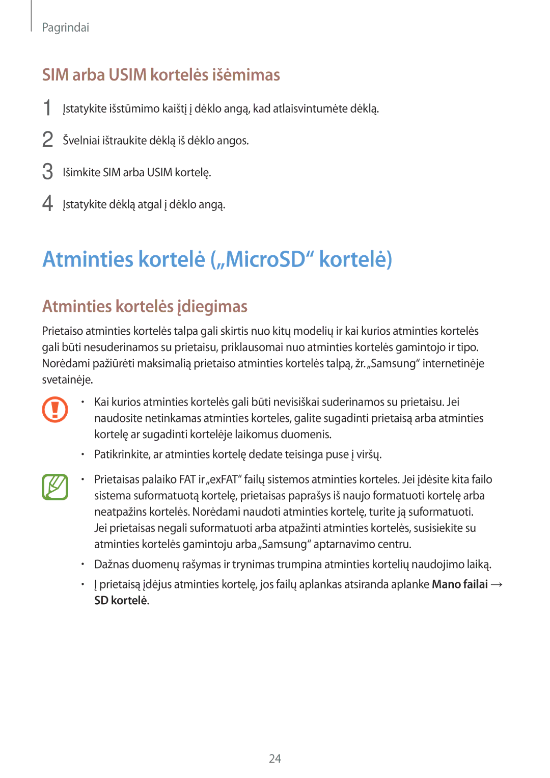 Samsung SM-A520FZIASEB Atminties kortelė „MicroSD kortelė, SIM arba Usim kortelės išėmimas, Atminties kortelės įdiegimas 