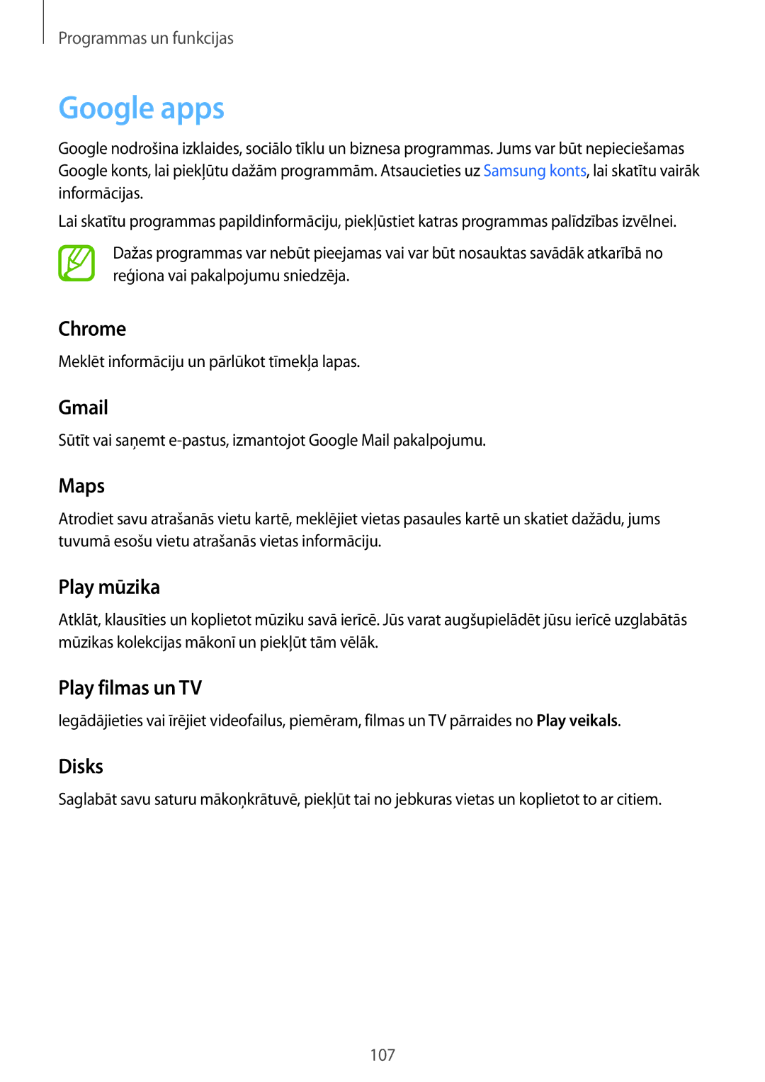 Samsung SM-A520FZKASEB, SM-A520FZIASEB, SM-A320FZKNSEB, SM-A320FZINSEB, SM-A520FZDASEB, SM-A320FZDNSEB manual Google apps 