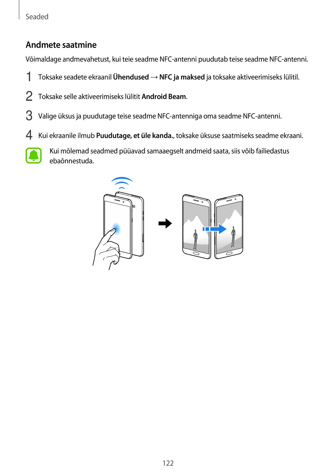 Samsung SM-A520FZKASEB, SM-A520FZIASEB, SM-A520FZDASEB manual Andmete saatmine 