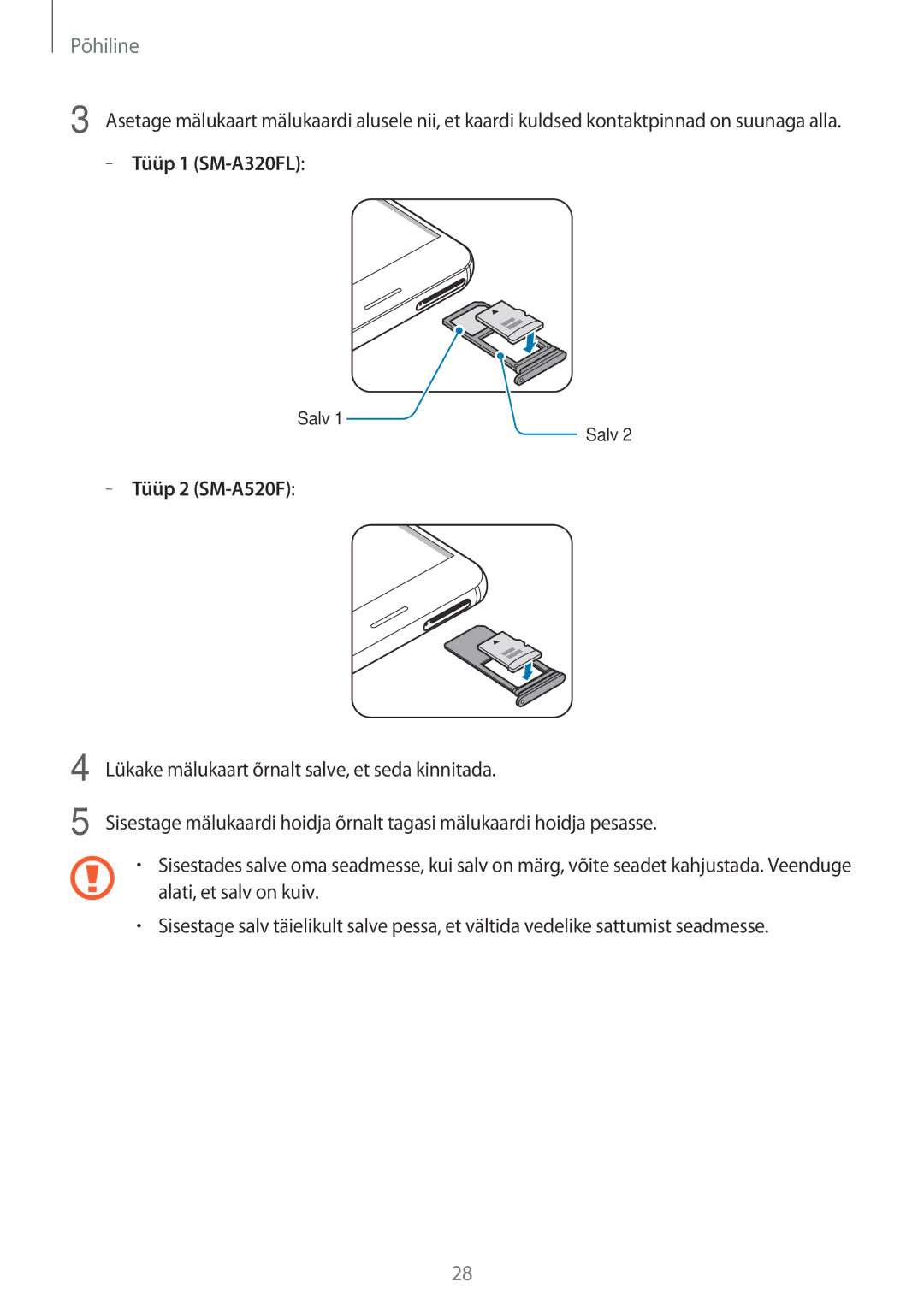 Samsung SM-A520FZDASEB, SM-A520FZIASEB, SM-A520FZKASEB manual Salv 