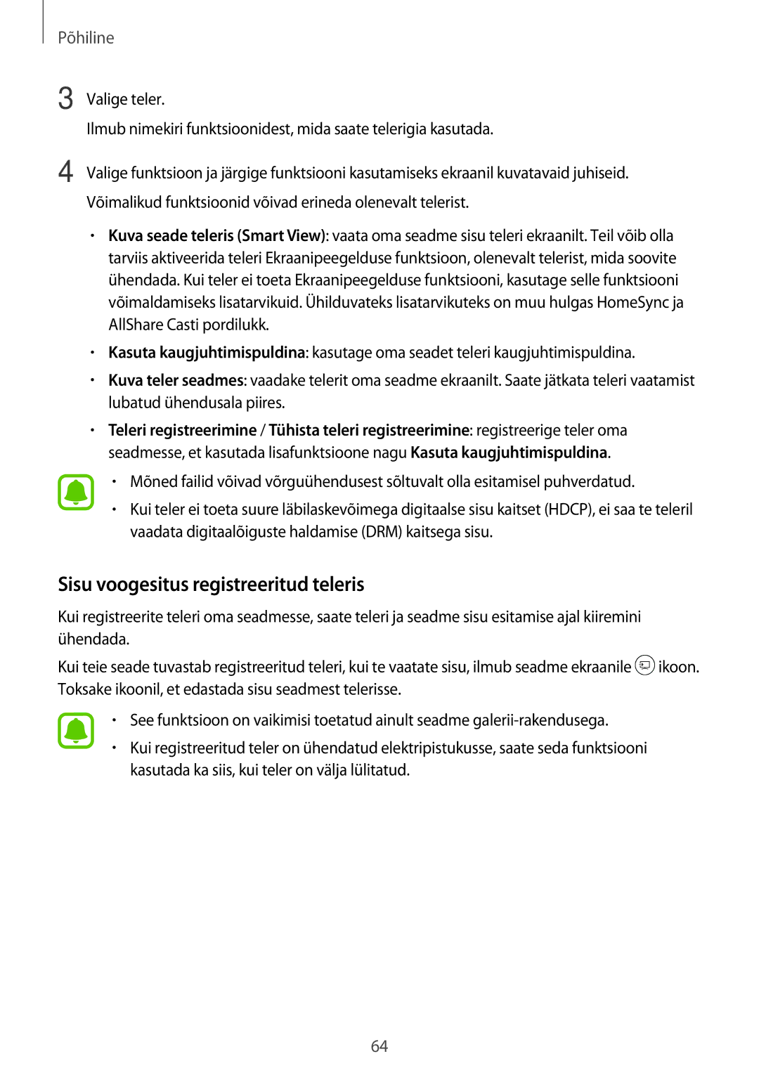 Samsung SM-A520FZDASEB, SM-A520FZIASEB, SM-A520FZKASEB manual Sisu voogesitus registreeritud teleris 