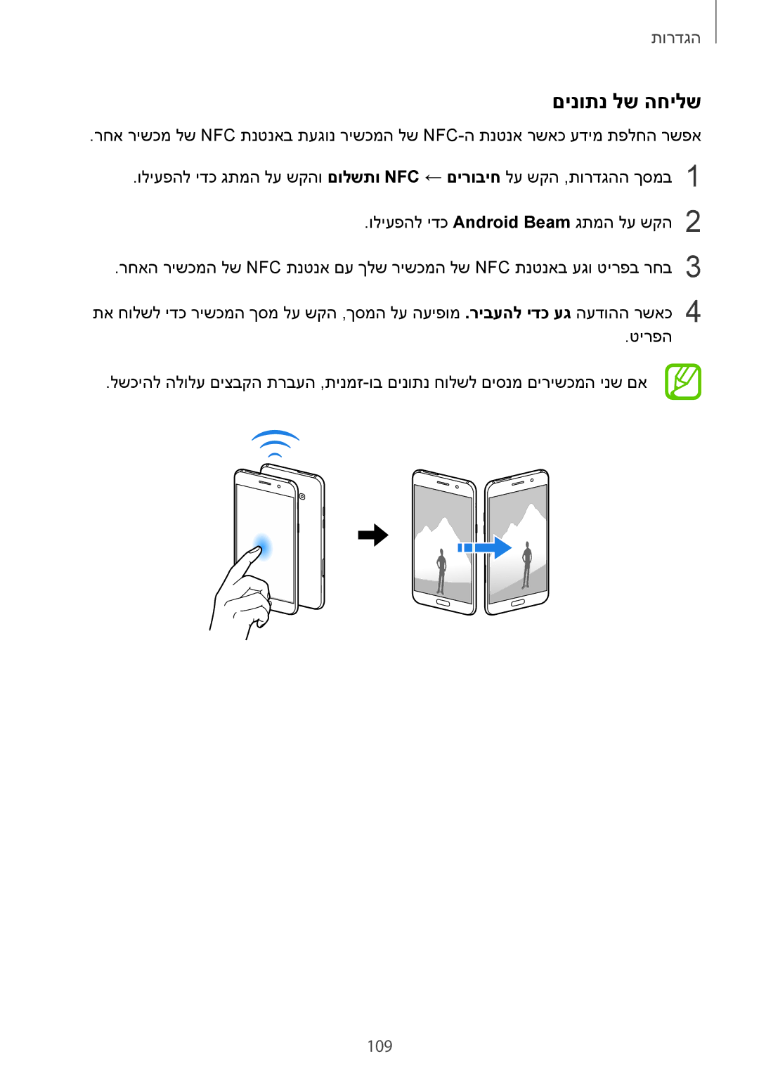 Samsung SM-A720FZDAILO, SM-A520FZKAILO manual םינותנ לש החילש 