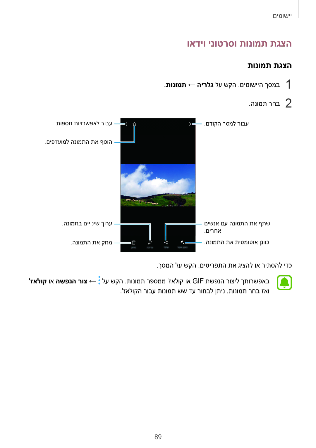 Samsung SM-A720FZDAILO, SM-A520FZKAILO manual ואדיו ינוטרסו תונומת תגצה 