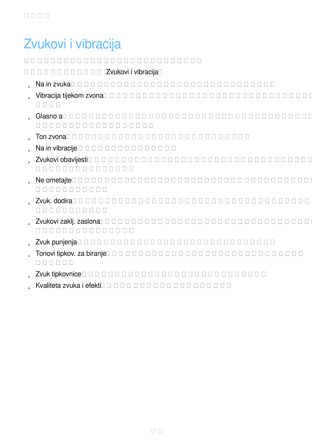 Samsung SM-A520FZDASEE, SM-A520FZKASEE, SM-A520FZIASEE, SM-A520FZBASEE manual Zvukovi i vibracija 