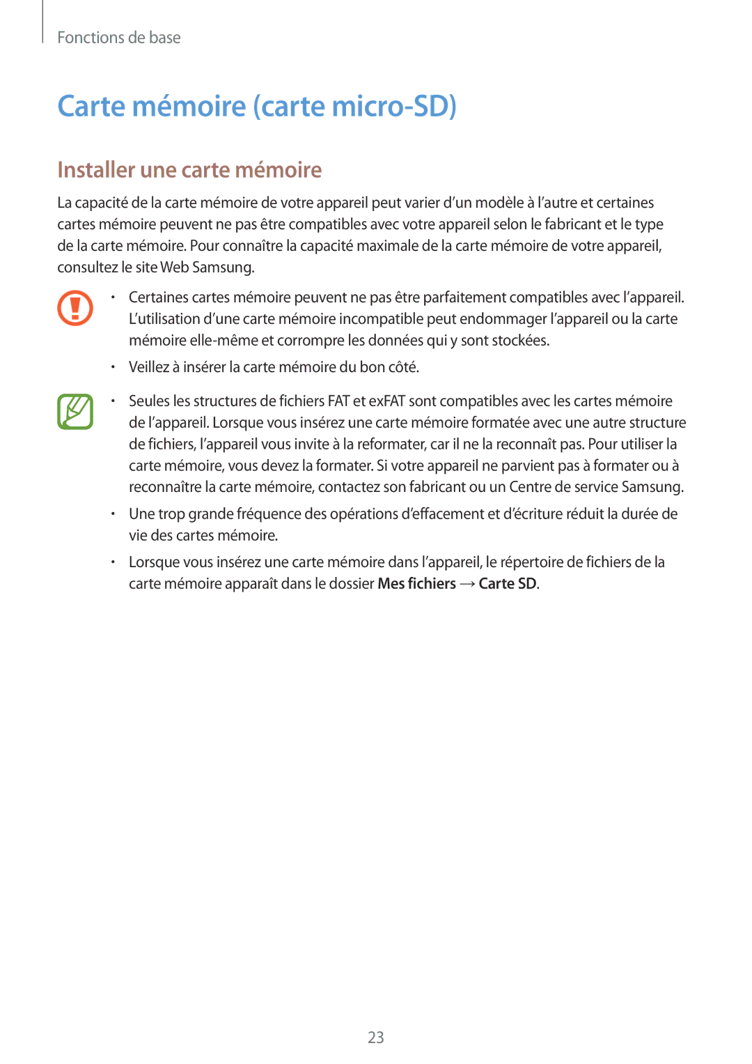 Samsung SM-A530FZVAFTM, SM-A530FZDDXEF, SM-A530FZVDXEF manual Carte mémoire carte micro-SD, Installer une carte mémoire 