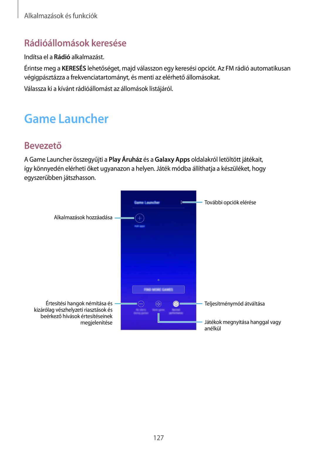 Samsung SM-A530FZKDXEH, SM-A530FZDDXEH, SM-A530FZVDXEH, SM-A530FZVAPAN, SM-A530FZKAPAN Game Launcher, Rádióállomások keresése 