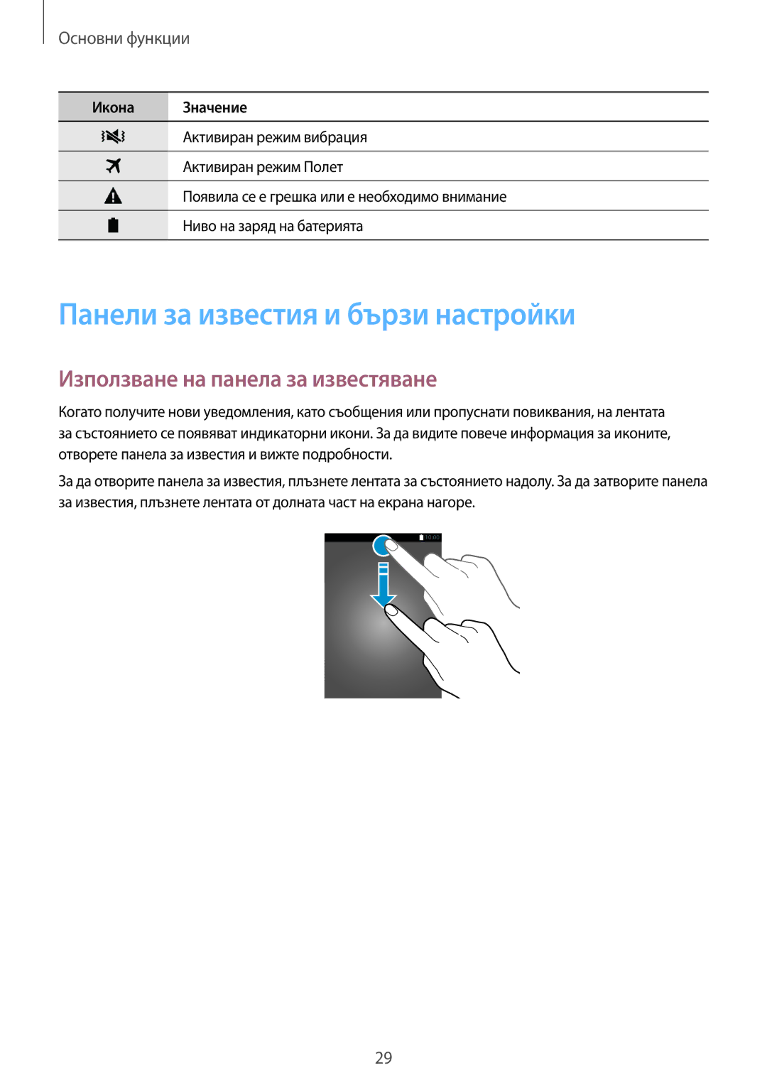 Samsung SM-A500FZDUBGL, SM-A700FZDABGL manual Панели за известия и бързи настройки, Използване на панела за известяване 