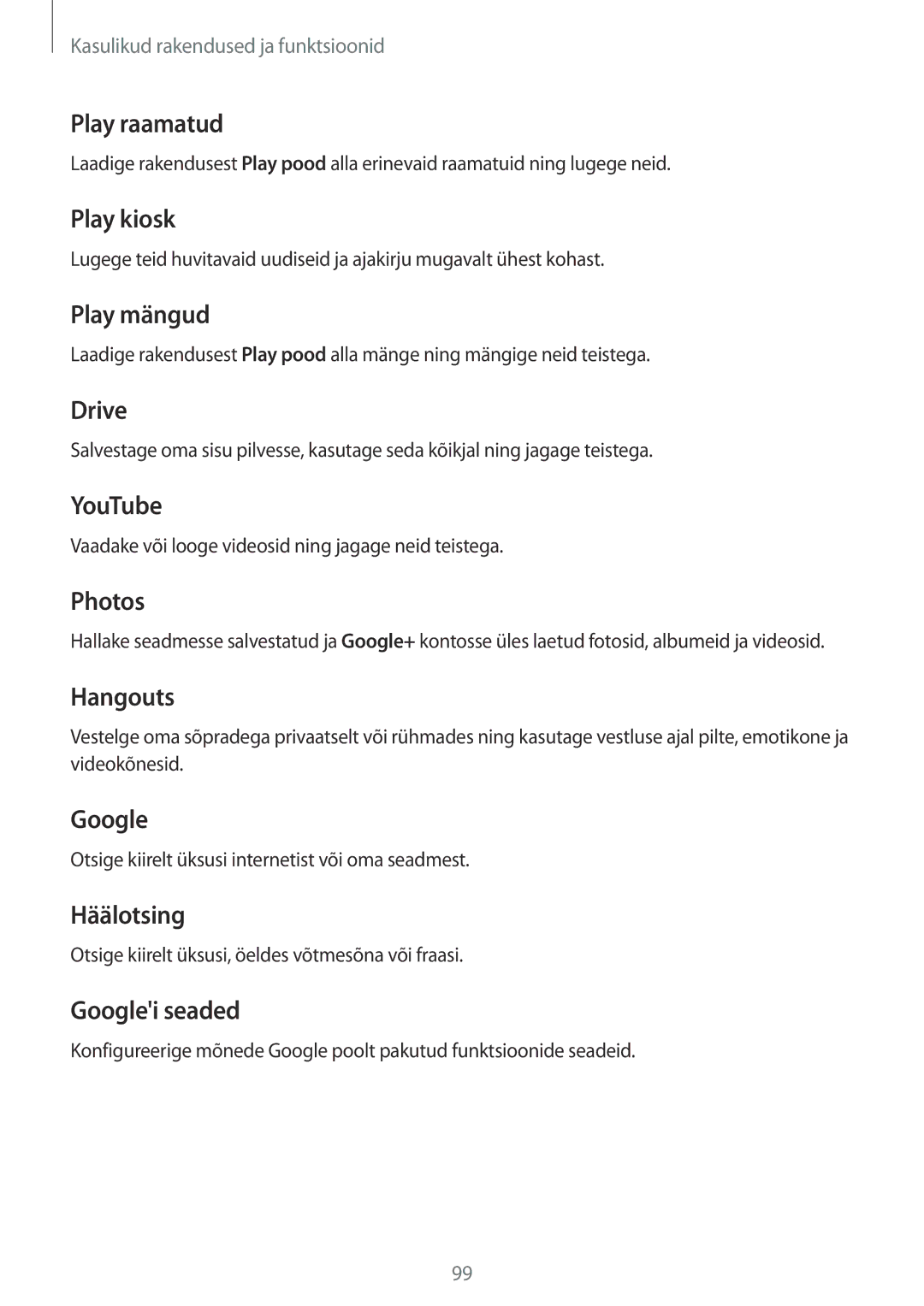 Samsung SM-A700FZDASEB, SM-A700FZWASEB, SM-A700FZKASEB manual Vaadake või looge videosid ning jagage neid teistega 