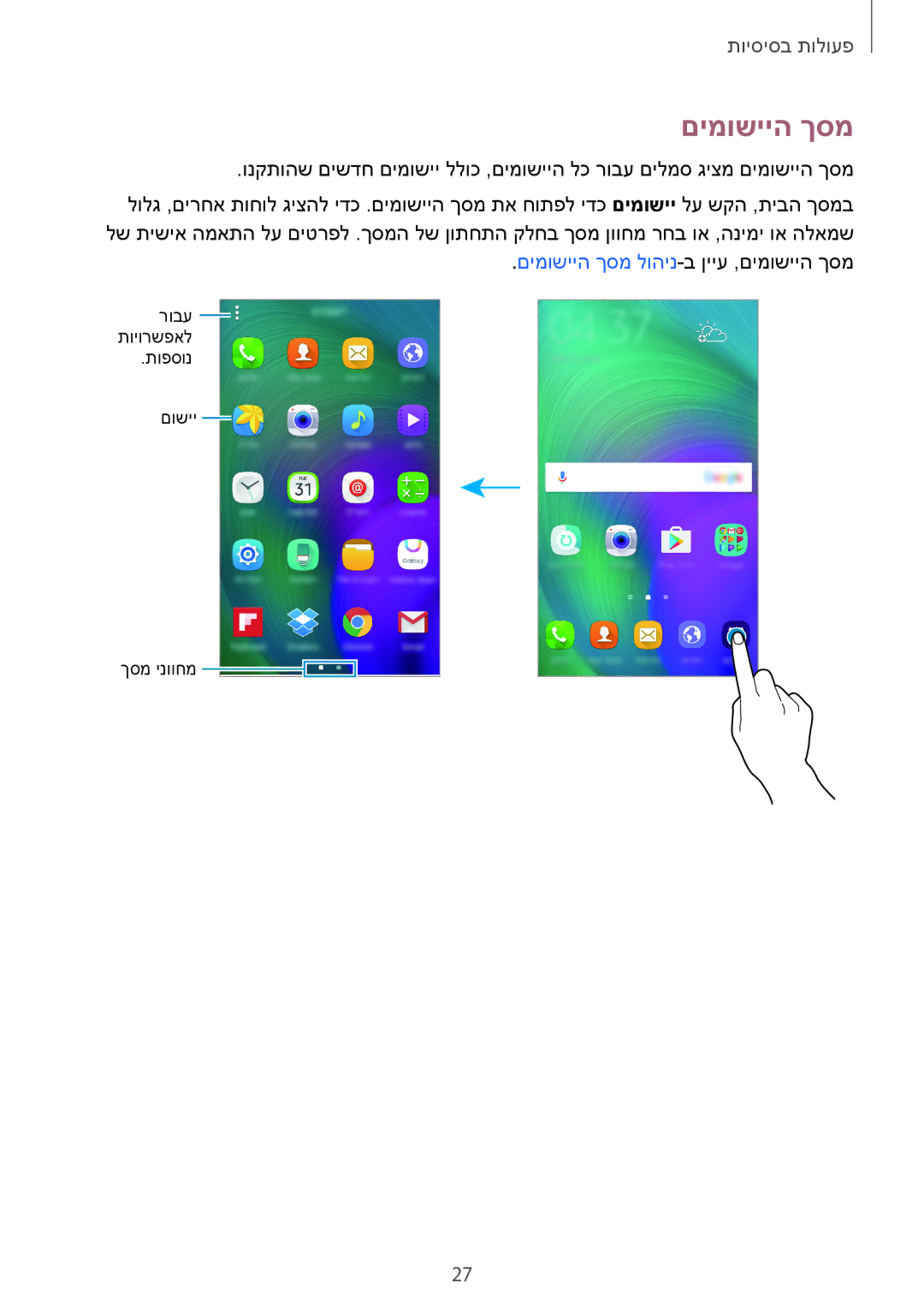 Samsung SM-A500FZWDILO, SM-A700FZDASEE, SM-A700FZKASEE, SM-A500FZWACEL, SM-A500FZWAPCL, SM-A700FZKAILO manual םימושייה ךסמ 