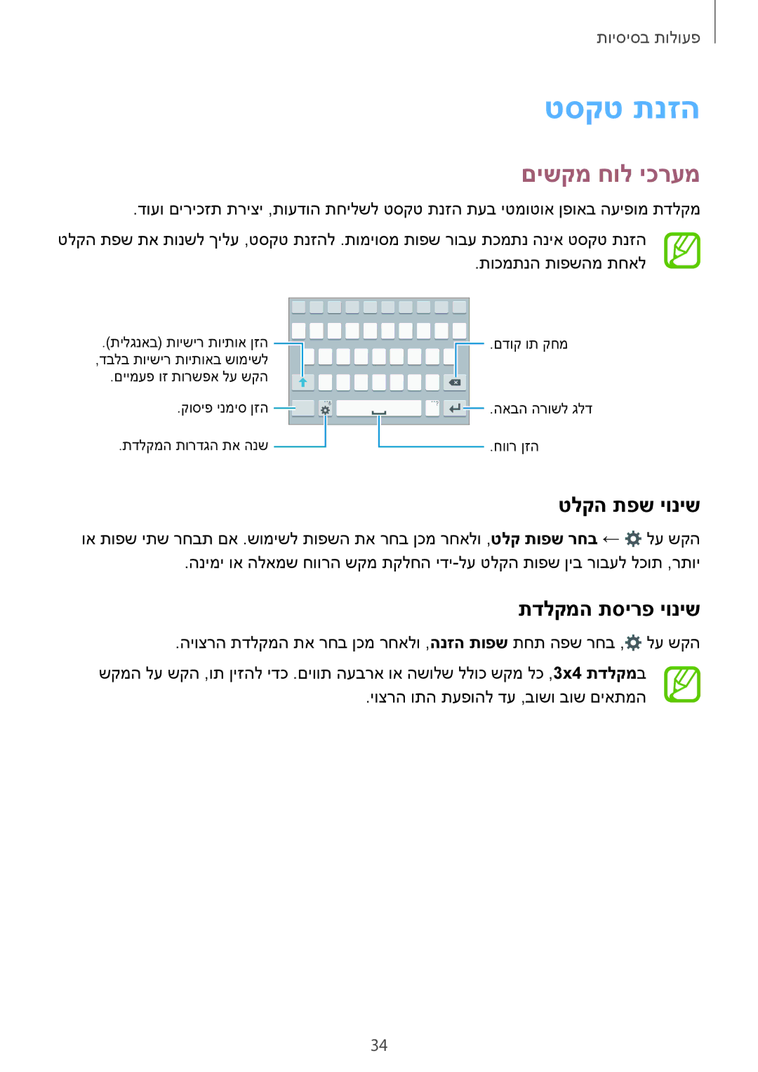 Samsung SM-A700FZDAILO, SM-A700FZDASEE, SM-A700FZKASEE manual טסקט תנזה, םישקמ חול יכרעמ, טלקה תפש יוניש, תדלקמה תסירפ יוניש 