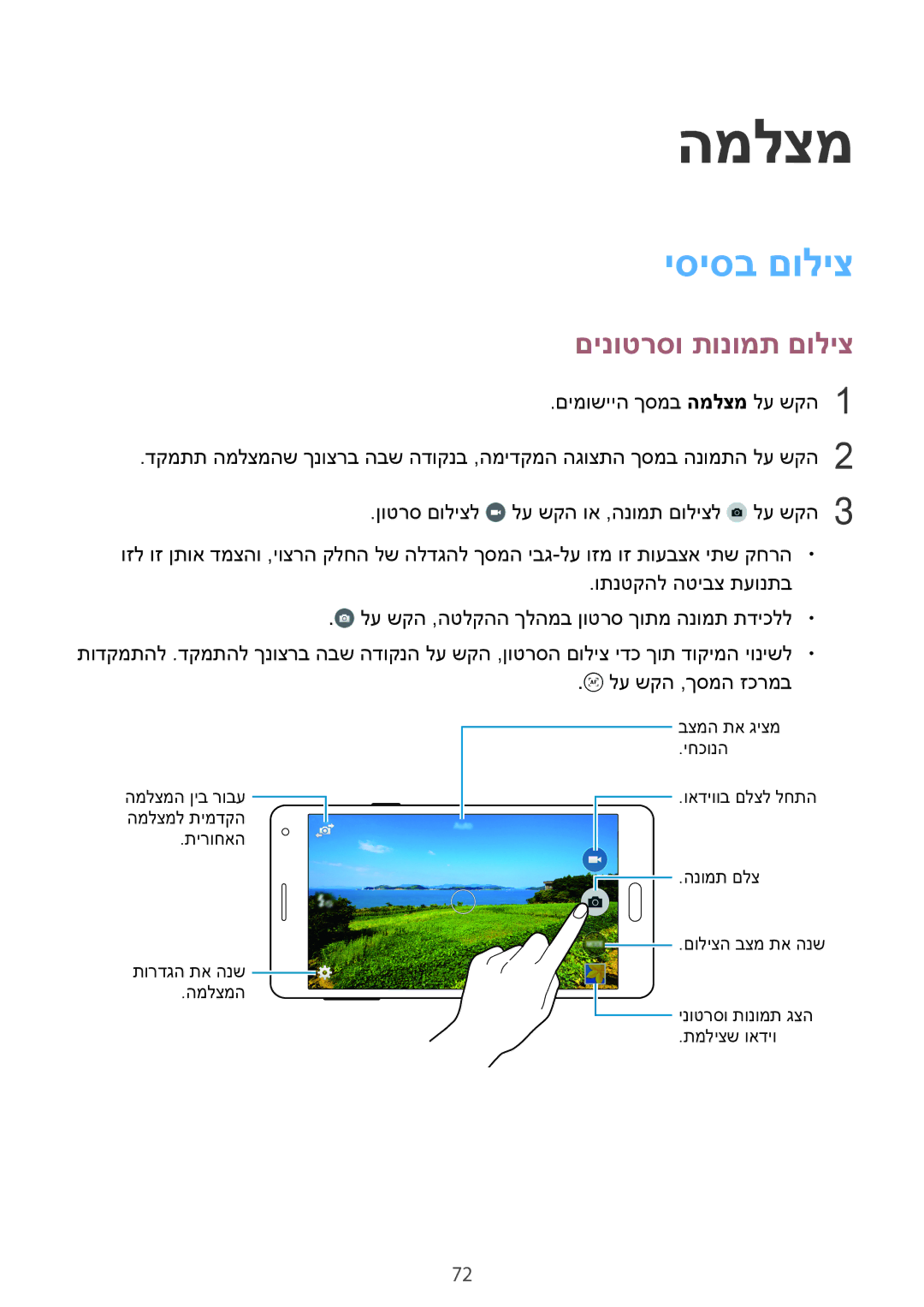 Samsung SM-A500FZWAPCL, SM-A700FZDASEE, SM-A700FZKASEE, SM-A500FZWACEL manual המלצמ, יסיסב םוליצ, םינוטרסו תונומת םוליצ 