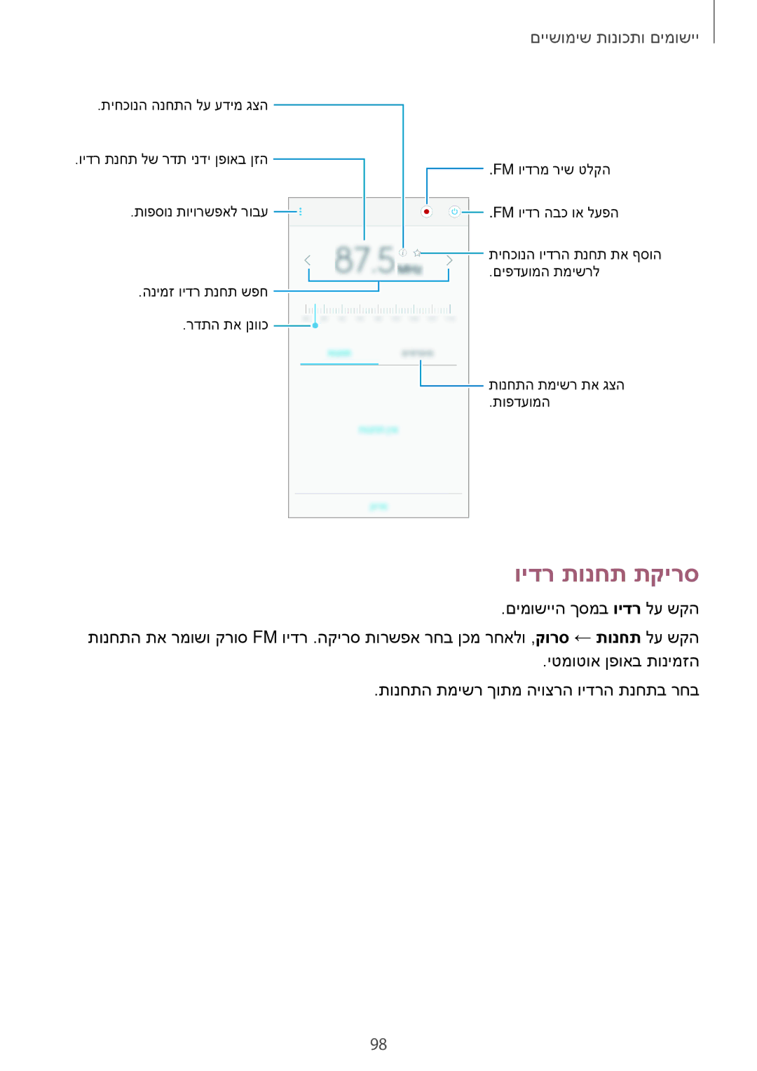 Samsung SM-A700FZWAILO, SM-A700FZDASEE, SM-A700FZKASEE, SM-A500FZWACEL, SM-A500FZWAPCL, SM-A500FZWDILO manual וידר תונחת תקירס 