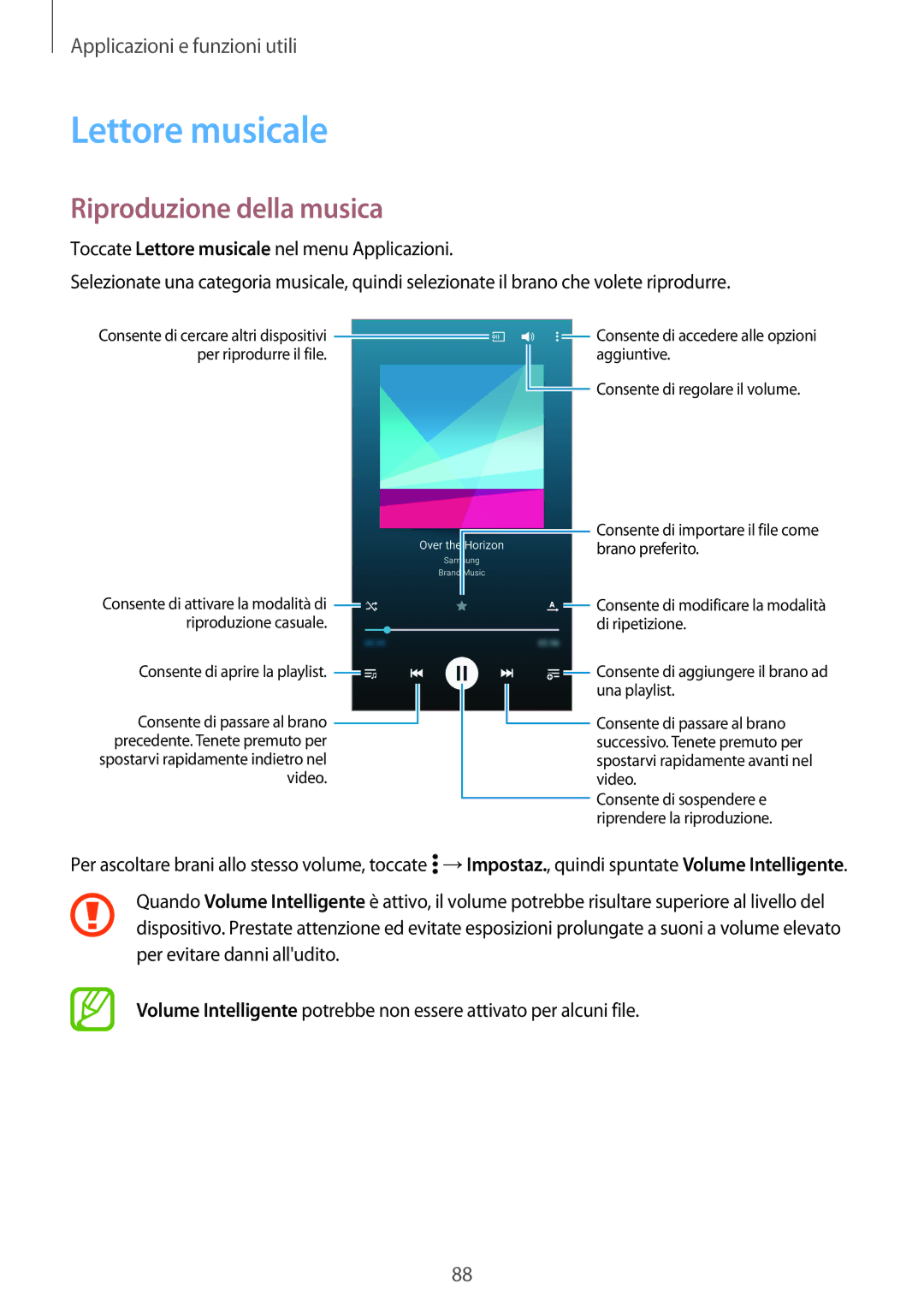 Samsung SM-A700FZKADBT, SM-A500FZWUPRT, SM-A500FZKUDPL, SM-A500FZKUDBT manual Lettore musicale, Riproduzione della musica 