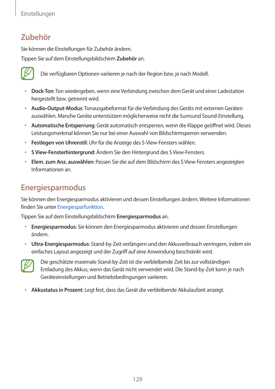 Samsung SM-A700FZWASEB, SM-A700FZKADBT, SM-A700FZKACYO, SM-A700FZWATPH, SM-A700FZDASEB manual Zubehör, Energiesparmodus 