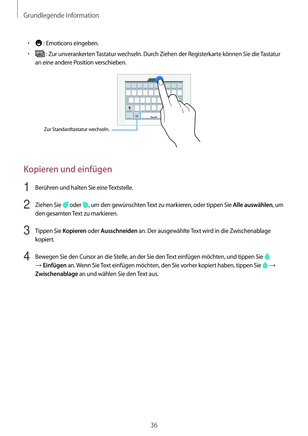 Samsung SM-A700FZWADBT, SM-A700FZKADBT, SM-A700FZKACYO, SM-A700FZWATPH, SM-A700FZDASEB, SM-A700FZDATPH Kopieren und einfügen 