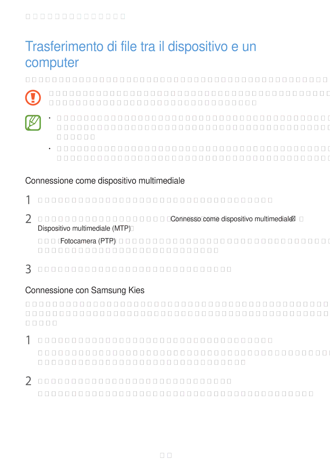 Samsung SM-A700FZKADBT Trasferimento di file tra il dispositivo e un computer, Connessione come dispositivo multimediale 