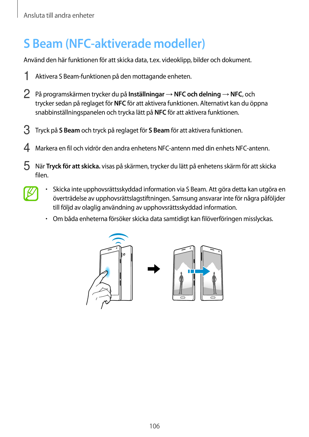 Samsung SM-A700FZDANEE, SM-A700FZKANEE, SM-A700FZWANEE manual Beam NFC-aktiverade modeller, Filen 