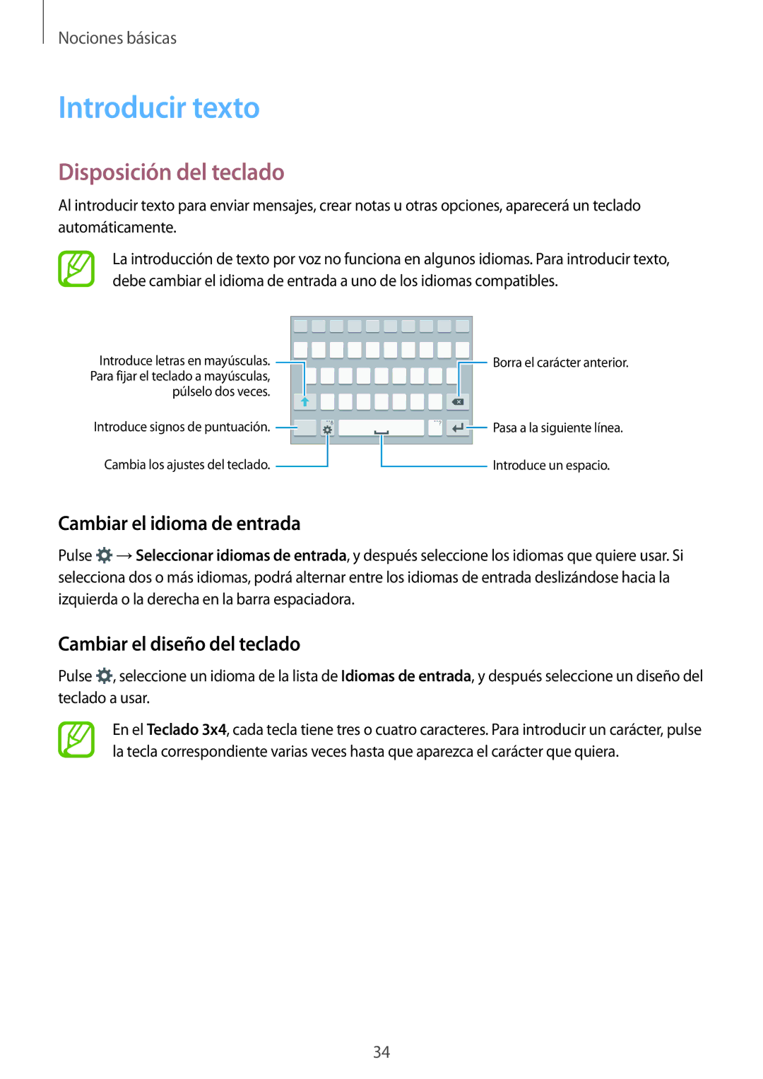 Samsung SM-A700FZKAPHE manual Introducir texto, Disposición del teclado, Cambiar el idioma de entrada 