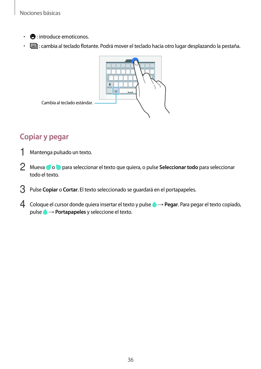 Samsung SM-A700FZKAPHE manual Copiar y pegar 