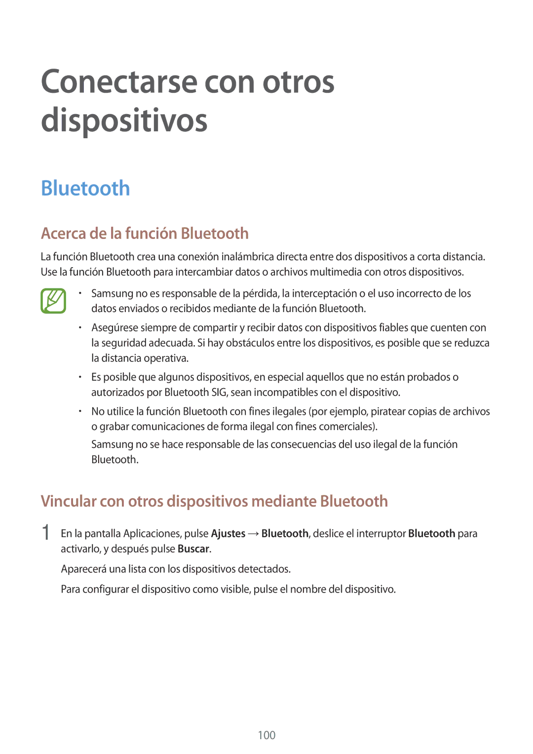 Samsung SM-A700FZKAPHE manual Acerca de la función Bluetooth, Vincular con otros dispositivos mediante Bluetooth 