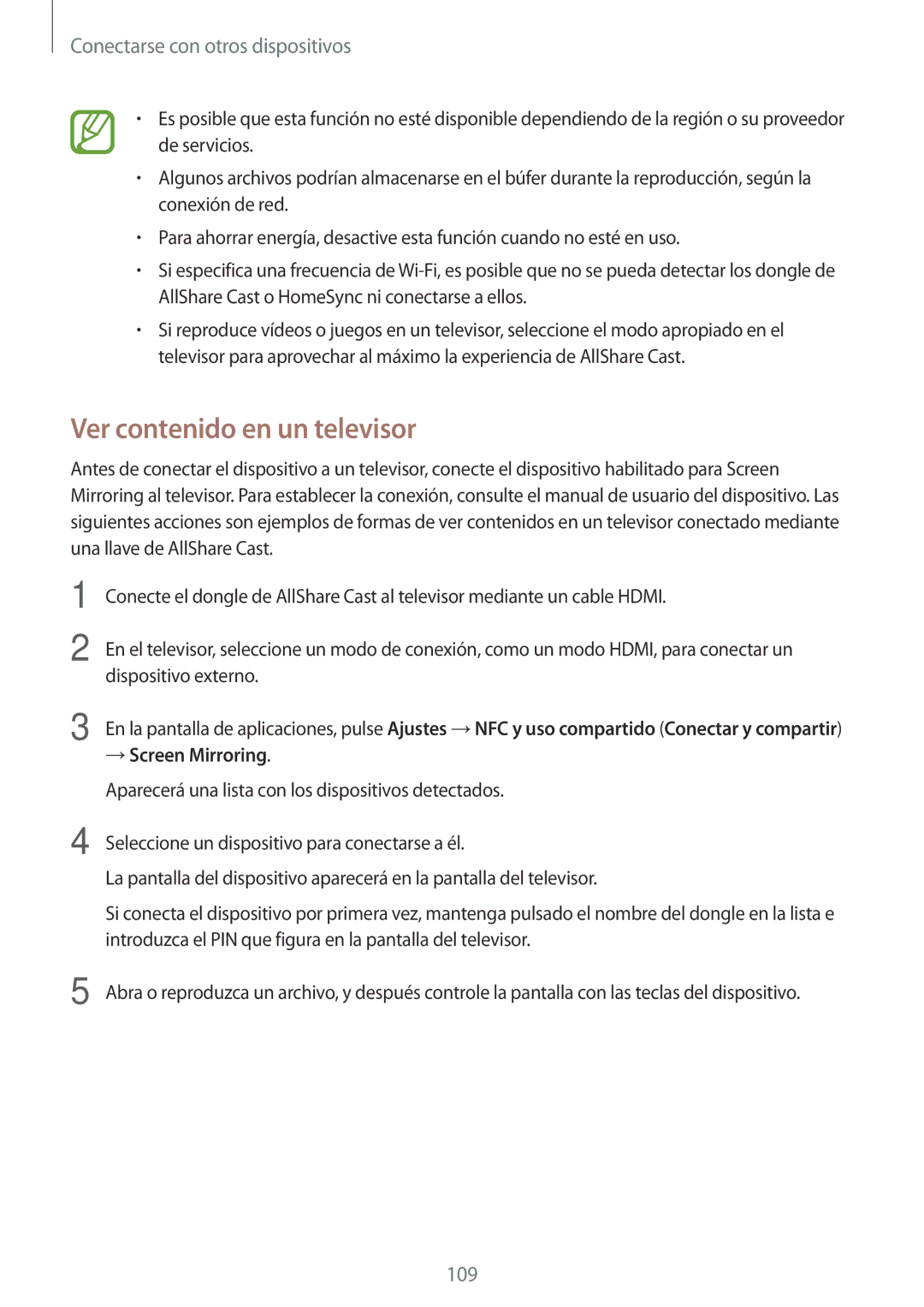 Samsung SM-A700FZKAPHE manual Ver contenido en un televisor, → Screen Mirroring 