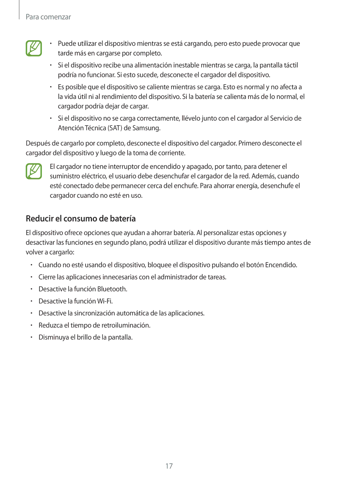 Samsung SM-A700FZKAPHE manual Reducir el consumo de batería 