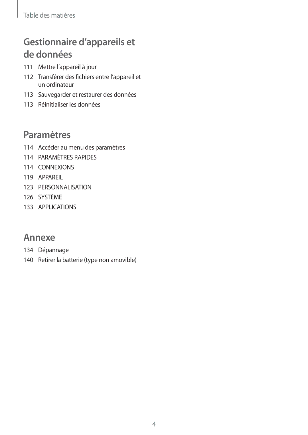 Samsung SM-A700FZKAXEF, SM-A700FZDAXEF, SM-A700FZWAFTM, SM-A700FZWAXEF manual Annexe 