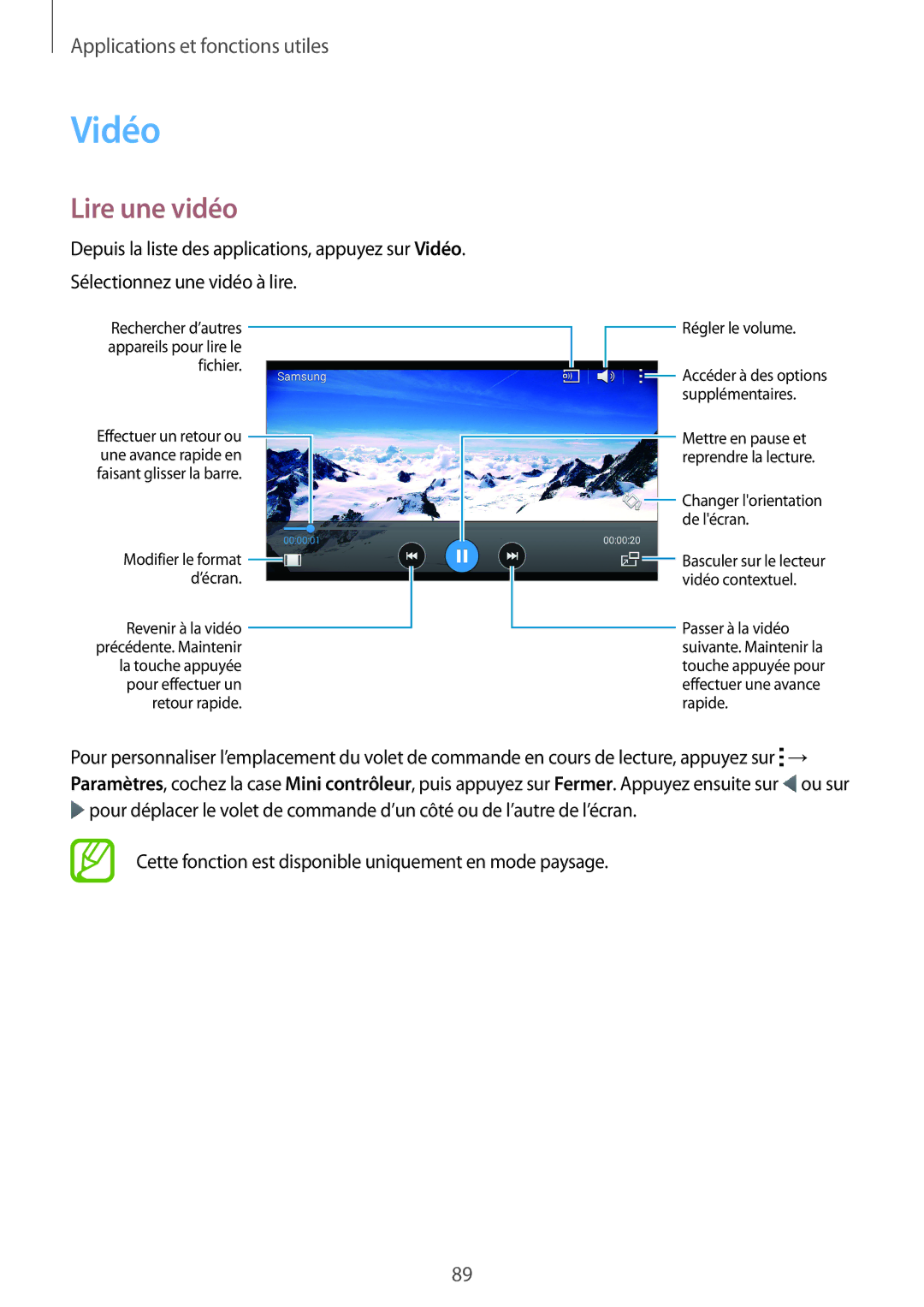 Samsung SM-A700FZDAXEF, SM-A700FZKAXEF, SM-A700FZWAFTM, SM-A700FZWAXEF manual Vidéo, Lire une vidéo 