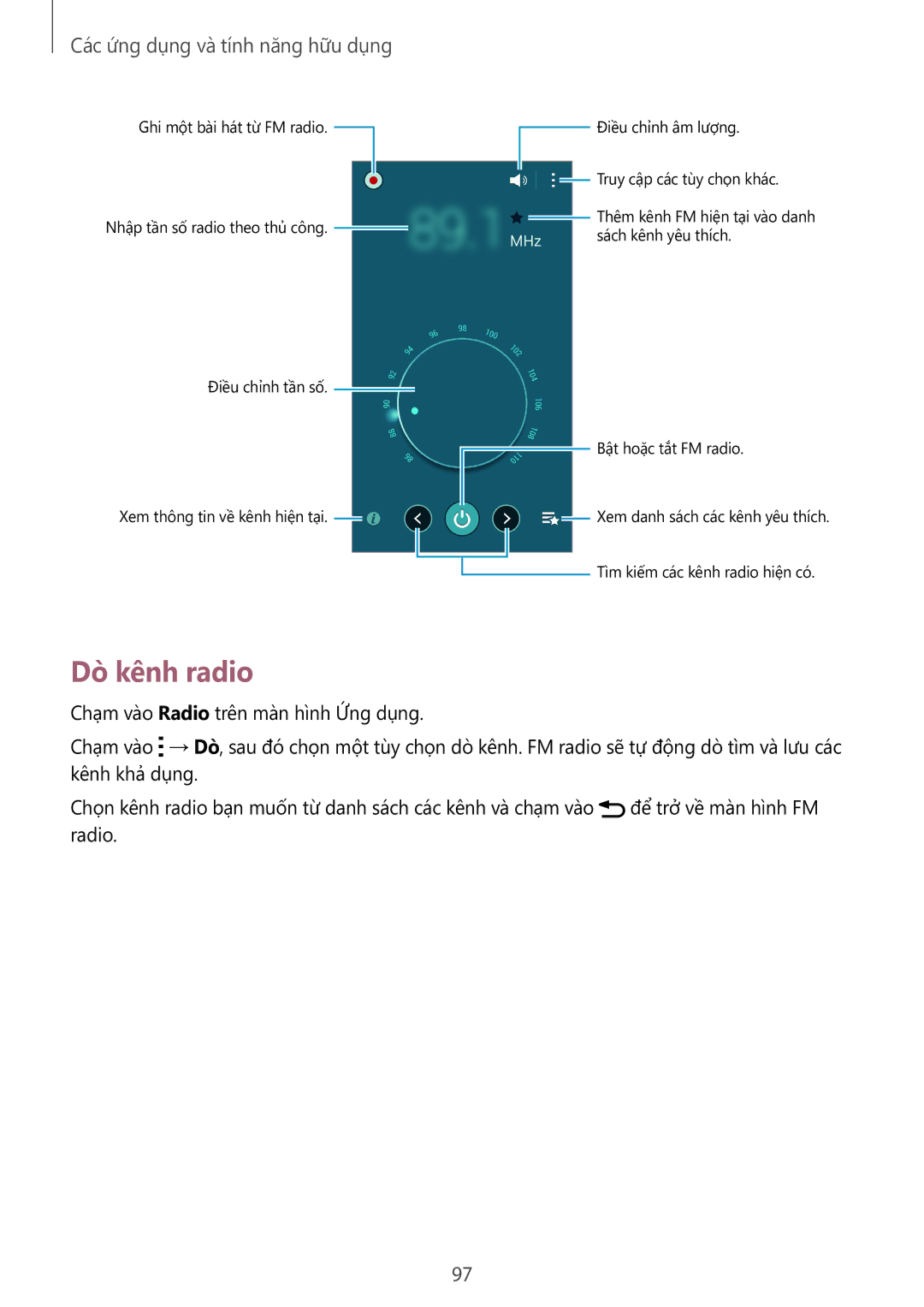 Samsung SM-A700HZKDXXV manual Dò kênh radio 