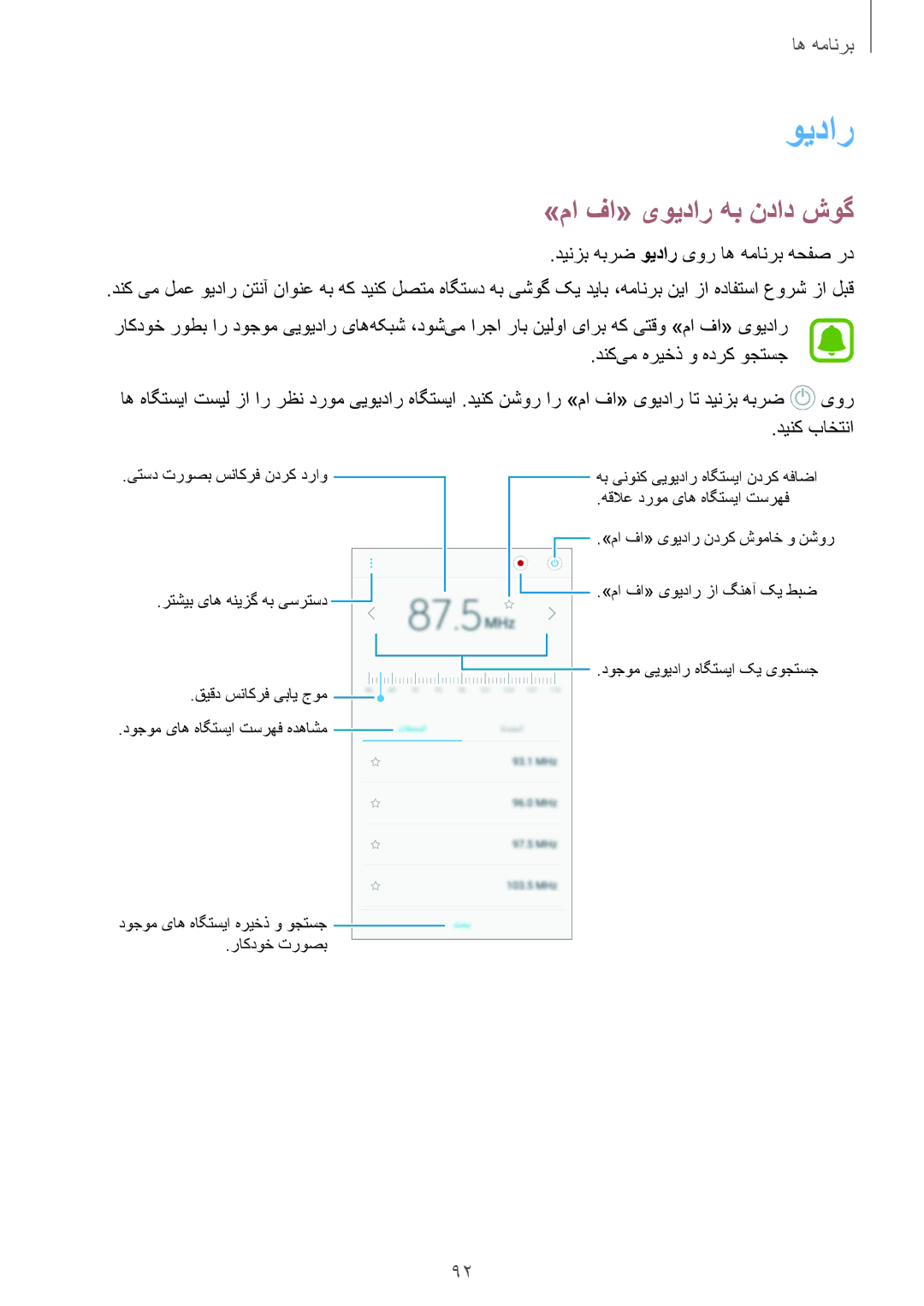 Samsung SM-A710FZWFKSA, SM-A710FZDFKSA, SM-A710FZKFKSA, SM-A310FEDDKSA, SM-A310FZDDKSA manual ويدار, »ما فا« یویدار هب نداد شوگ 