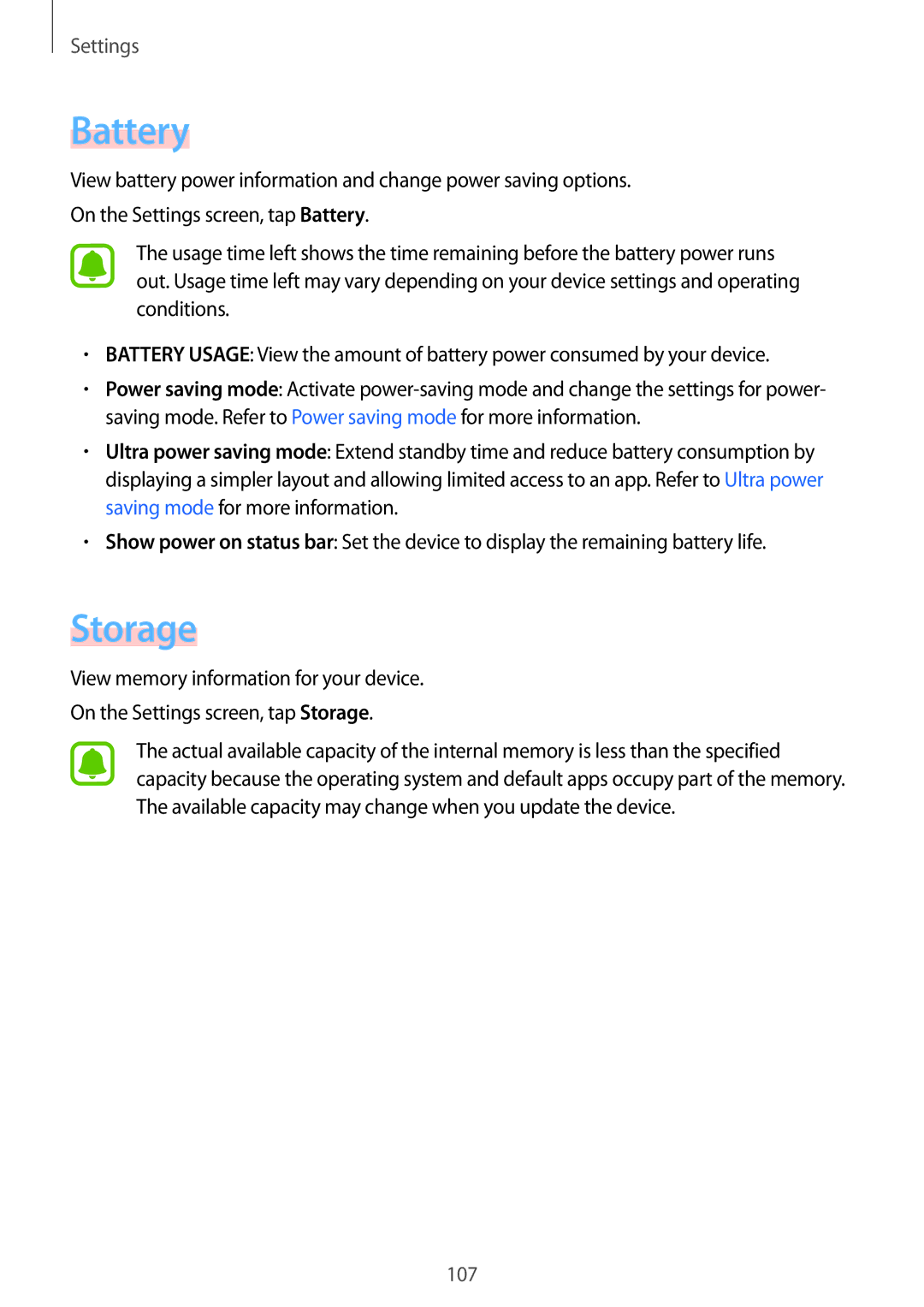 Samsung SM-A710FEDFXXV, SM-A710FZDFKSA, SM-A710FZKFKSA, SM-A710FZWFKSA, SM-A710FZDFXXV, SM-A710FZKFXXV manual Battery, Storage 