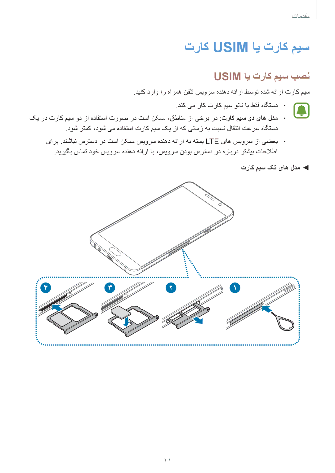 Samsung SM-A710FZWFKSA, SM-A710FZDFKSA, SM-A710FZKFKSA تراک Usim ای تراک میس, Usim ای تراک میس بصن, تراک میس کت یاه لدم 