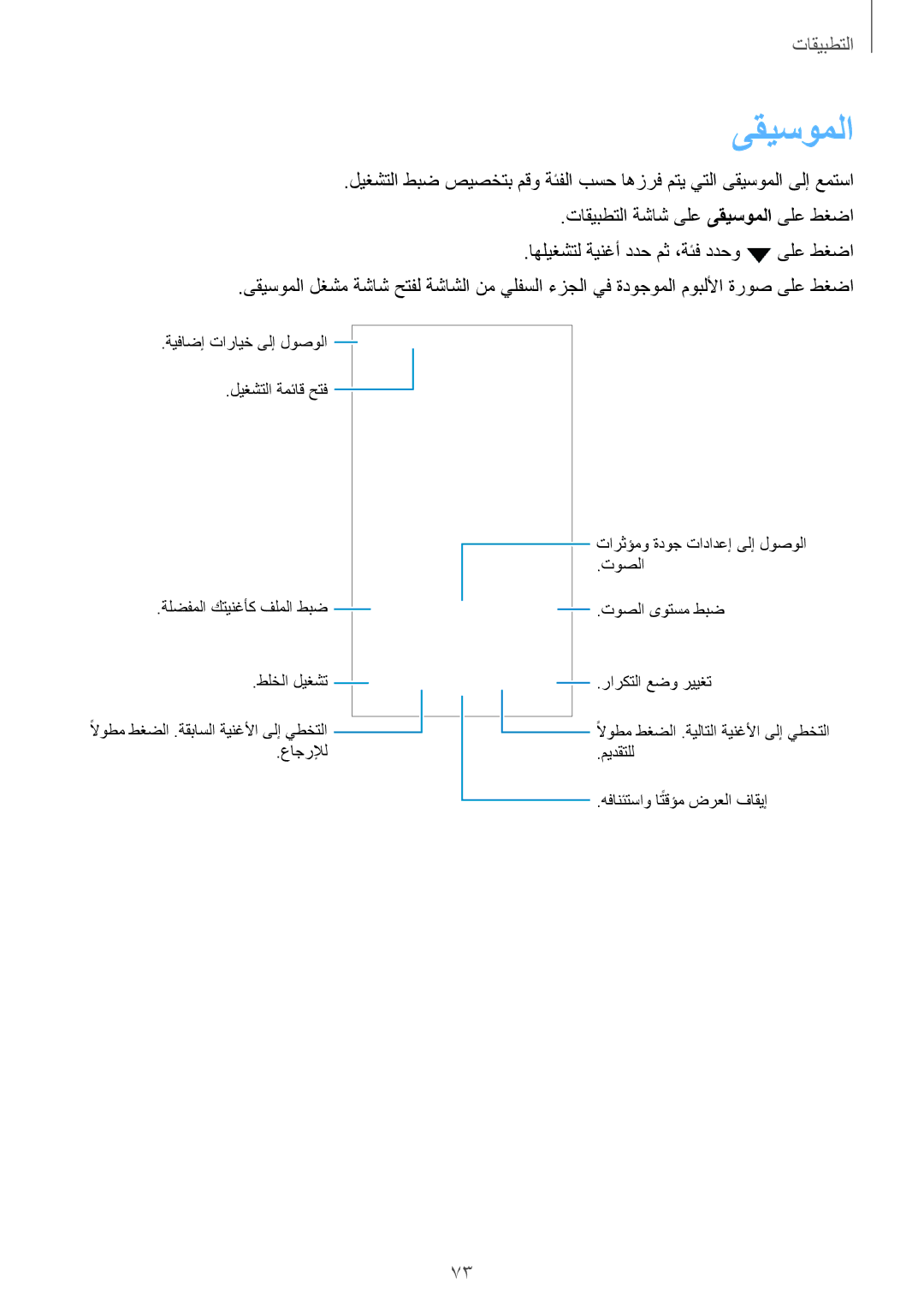 Samsung SM-A710FZKFKSA, SM-A710FZDFKSA, SM-A710FZWFKSA manual ىقيسوملا 