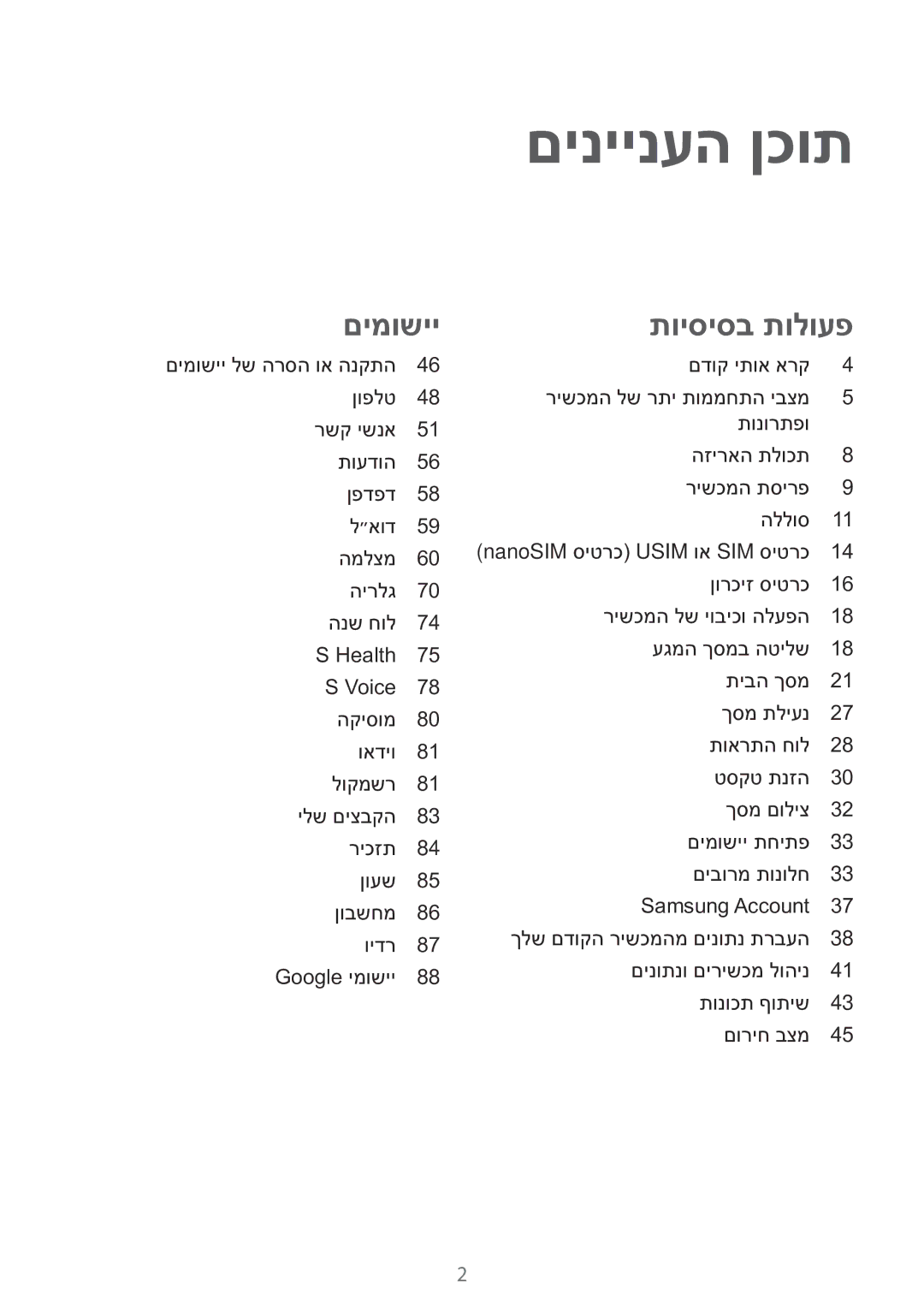 Samsung SM-A710FZKAILO manual םיניינעה ןכות 