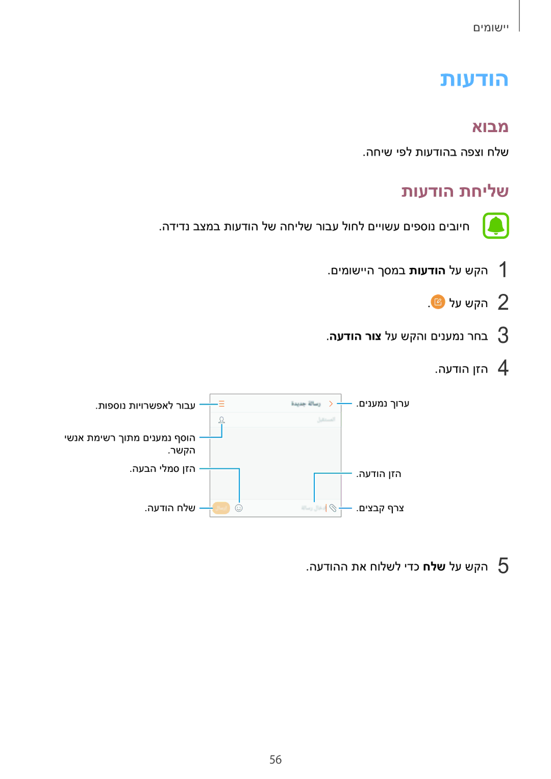 Samsung SM-A710FZKAILO manual תועדוה תחילש 