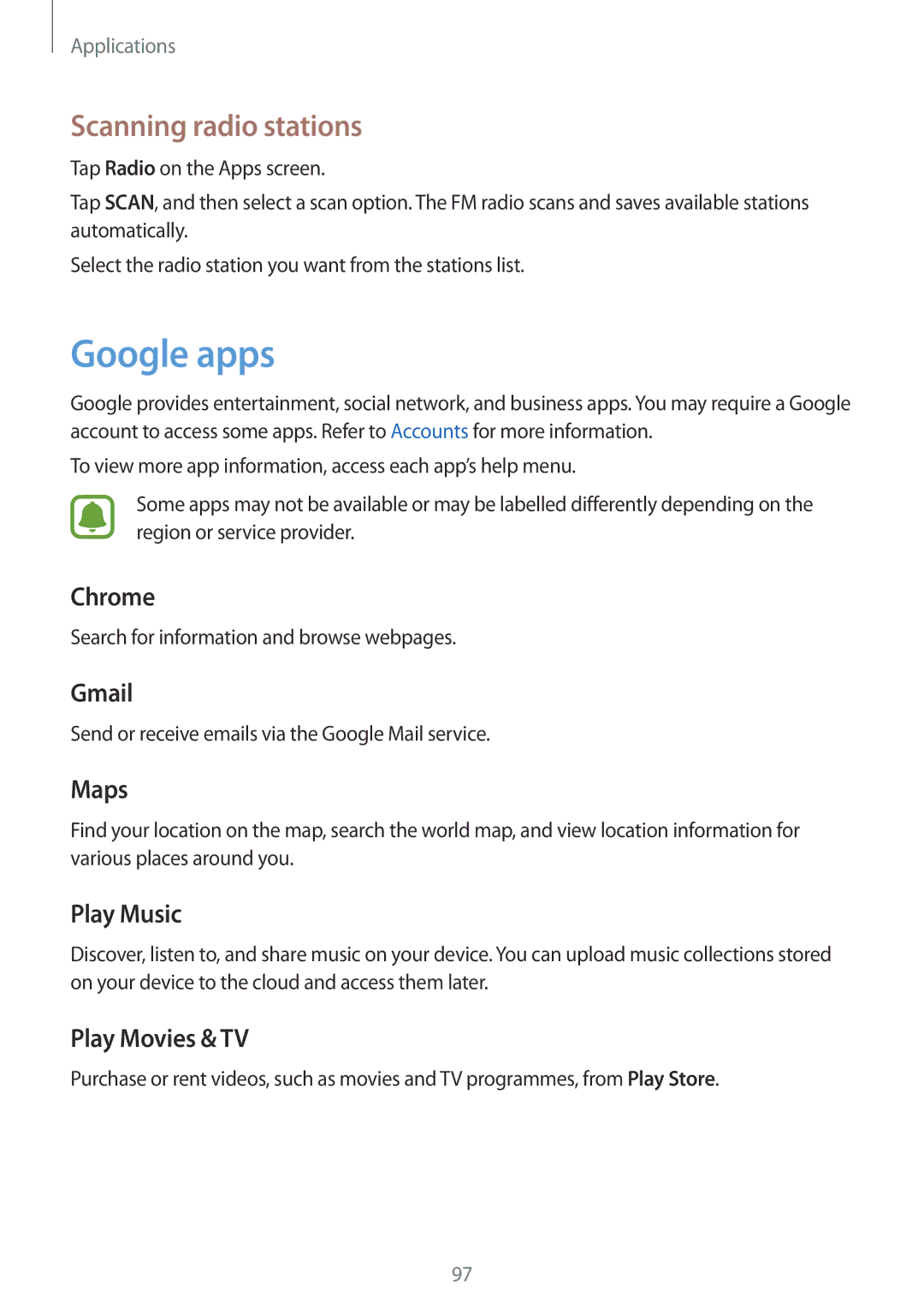 Samsung SM-A710FZDFKSA, SM-A710FZKAKSA, SM-A710FZKFKSA, SM-A710FZWFKSA, SM-A710FZDFXXV Google apps, Scanning radio stations 